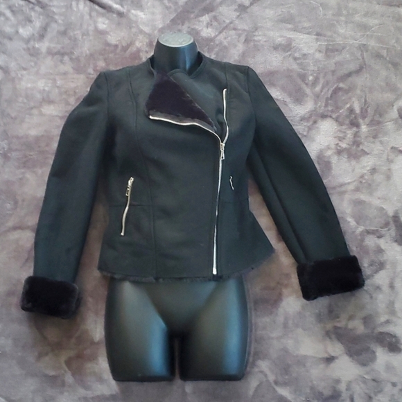 Zara Trafaluc Faux Suede Asymmetric Jacket - Picture 1 of 6